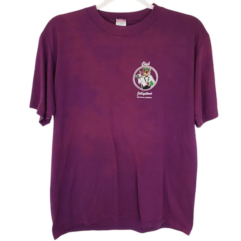 Vintage Jerzees Yogi Bear Club Jellystone Two-Tone Purple Tee Size‎ Large